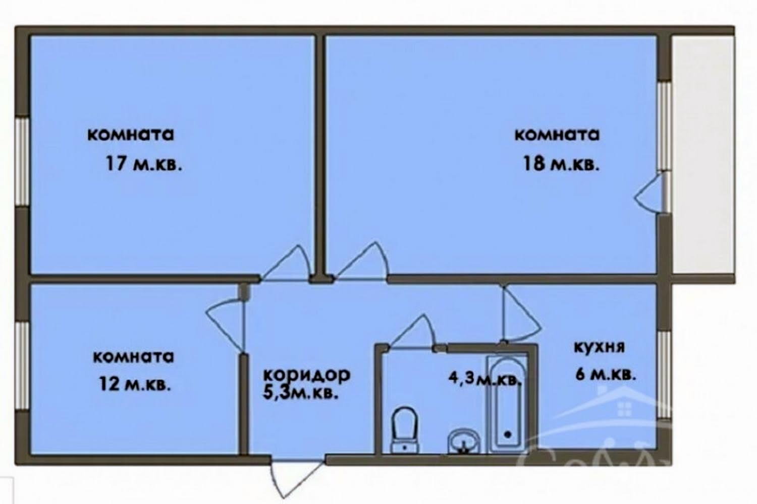 планировка хрущевки 4 комнаты 49 метров