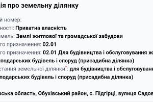 ділянка за адресою с. Підгірці, Садова вул.