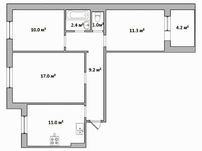 квартира за адресою Дніпро, Тополя-3 вул., 31