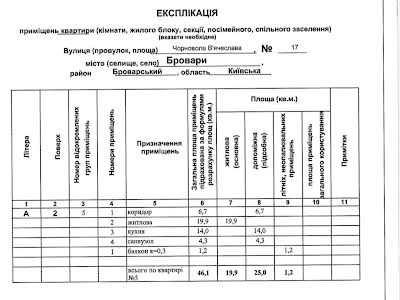 квартира за адресою Бровари, В'ячеслава Чорновола вул., 17