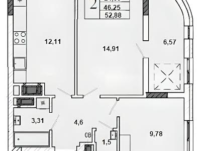 квартира по адресу Миколайчука ул., 38Б