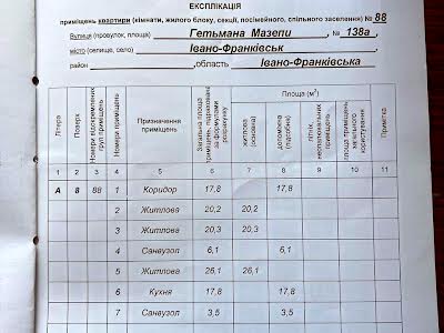 квартира за адресою Мазепи Гетьмана вул., 140а