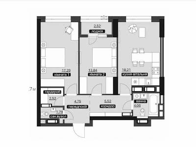 квартира по адресу Заболотного академика ул., 1Б