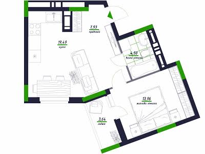 квартира по адресу Олеся Бердника ул., 1в