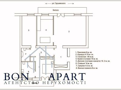 квартира за адресою Грушевського Михайла вул., 34/1