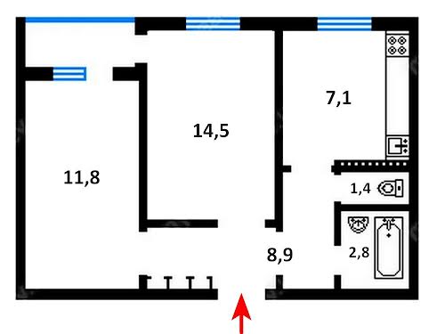 квартира по адресу Гонгадзе Георгия просп. (Советской Украины), 9