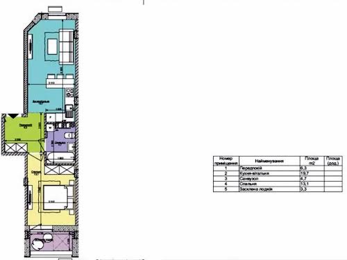 квартира по адресу Семьи Кистяковских ул., 2а