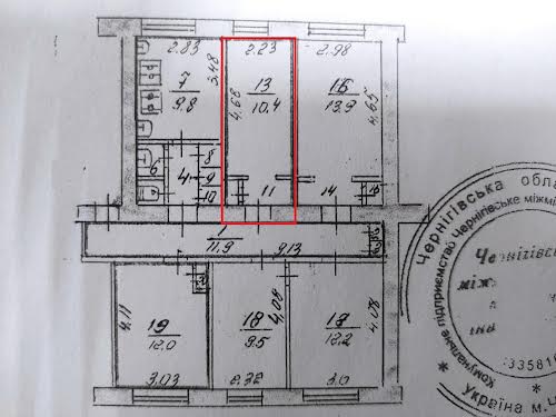 комната по адресу Мстиславская ул., 25