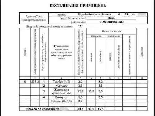 квартира за адресою Данила Щербаківського вул. (Щербакова), 52