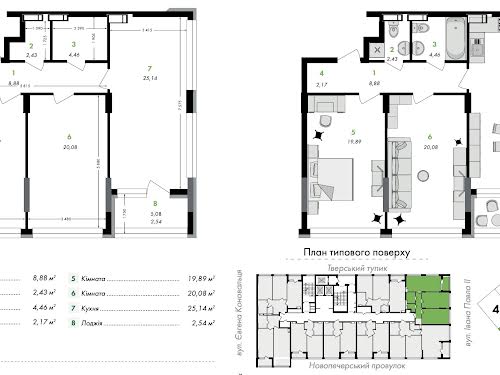 квартира за адресою Фортечний тупик (Тверський), 7Б