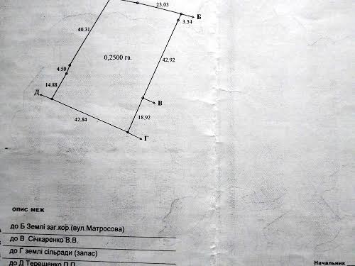 ділянка за адресою Матросова вул.