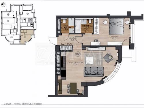 квартира по адресу Антоновича, 75