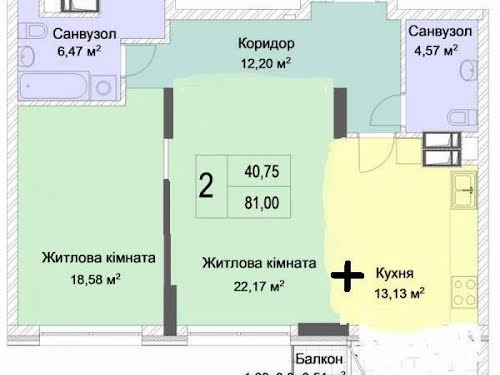 квартира по адресу Андрея Верхогляда ул. (Михайла Драгомирова), 1-20А