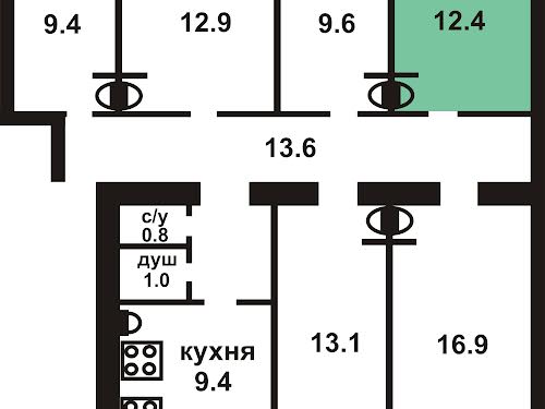 кімната за адресою Київ, Салютна вул., 6