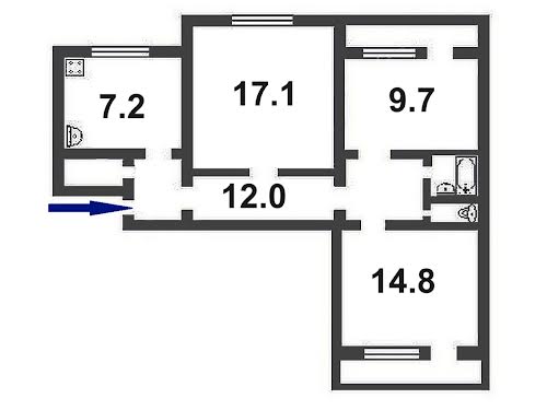 квартира по адресу Героев Днепра ул., 62