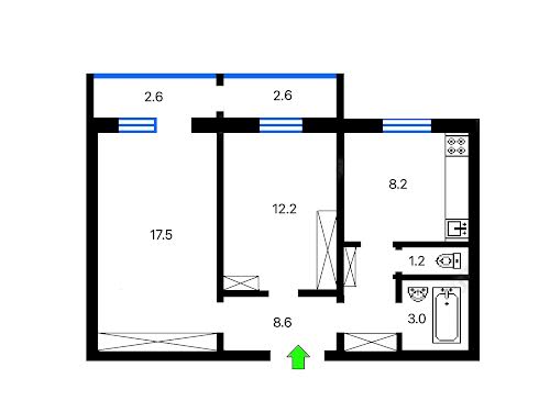 квартира за адресою Ахматової Анни вул., 43